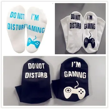 

NEW Do Not Disturb' I'm Playing Gaming' Funny Ankle Socks Novelty Gamers Short Sock