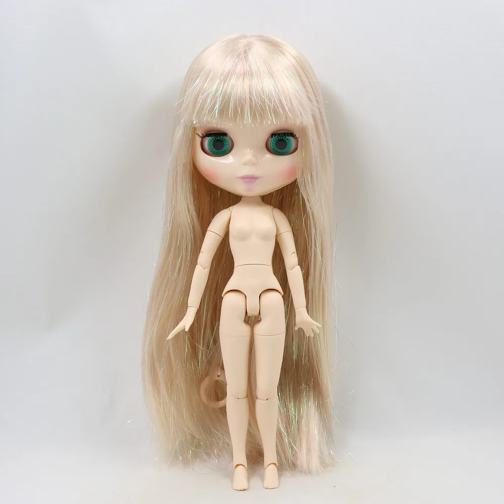 Фабрика blyth кукла сустава тела белая кожа M-47-280BL3139 блестящие светлые волосы с челкой 30 см 1/6, подарок для девочки