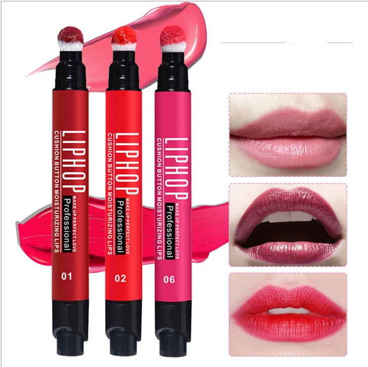 LIPHOP New Press Cushion Liquid Lipstick Water Resistant 6 Colors Batom