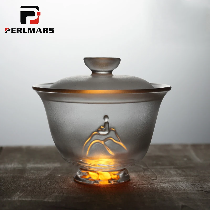 130ml Japanese Boutique Zen Colored Glaze Gaiwan Glass Master Cup