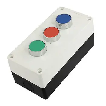 

AC 400V 10A Red Round Cap NC Momentary Push Button Switch Station White