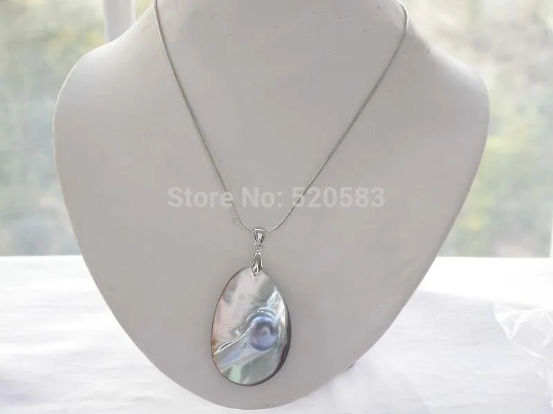 

Huge Nature Real 50MM gray south sea mabe pearl necklace pendant