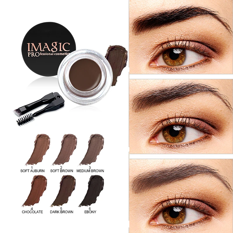 

2019 New Long-lasting 6 Color Waterproof High Eyebrow Color Natural Makeup Eyebrow Gel With Eyebrow Brush Tool
