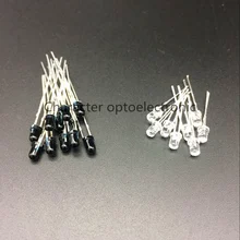 50 pairs/100 pcs LED 940nm 3mm LEDs Diodos Diodo Emissor Receptor Infravermelho 940 nm IR Emissor Infravermelho Emettitore Ricevitore