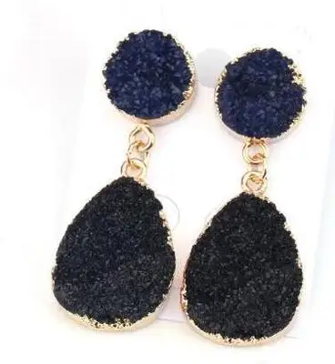 19Druzy earrings resin earrings jewelry Ohrringe bijoux earings earring earing pendientes brinco earrings vintage jewelry wedding earrings geometric earrings long earrings gifts for women korean earrings