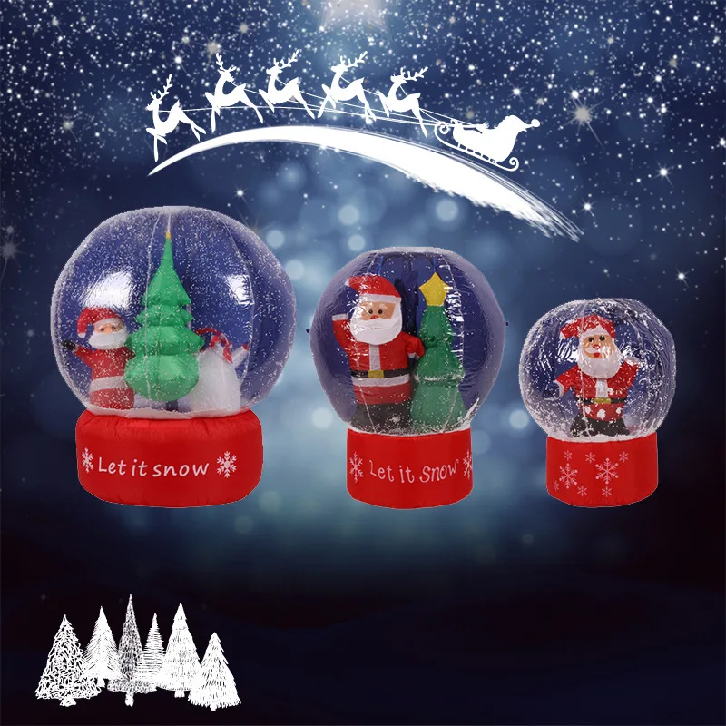 Inflatable Christmas Snowball Toys Tree Snowman Snow Globe Yard