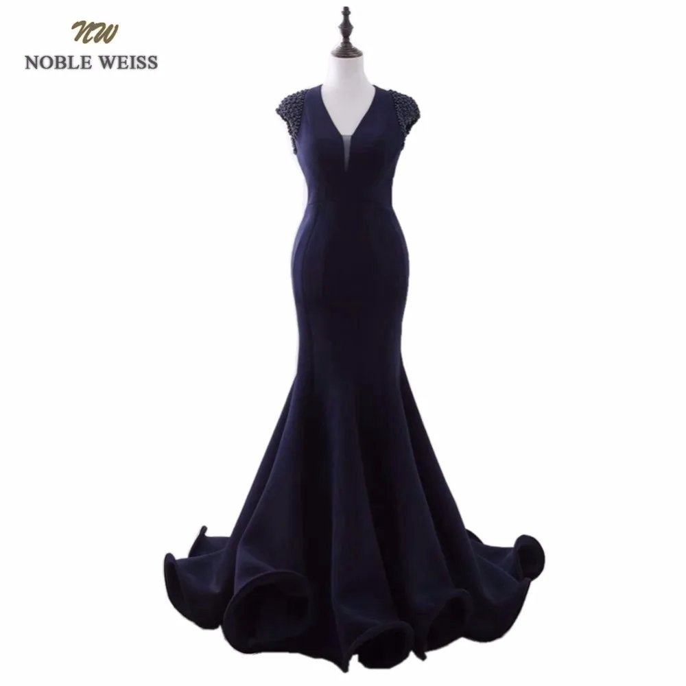 

Mermaid Evening Dresses Beading Bare Back New Style Prom Gown Robe de Soiree 2017 Formal Special Occasion Gowns