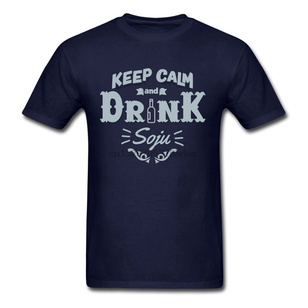 Мужские классические рубашки Soju с надписью Keep Calm And Drink мужские футболки круглым