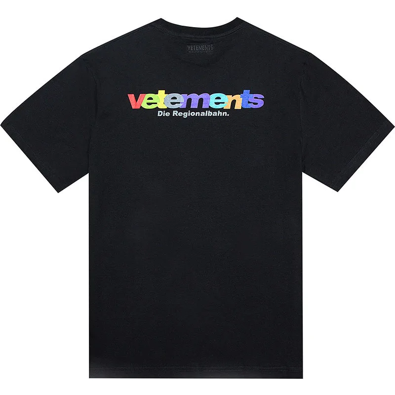 Vetements футболка Новая летняя футболка с цветным алфавитом модная повседневная хлопковая Футболка в стиле хип-хоп Vetements футболки - Цвет: Бежевый