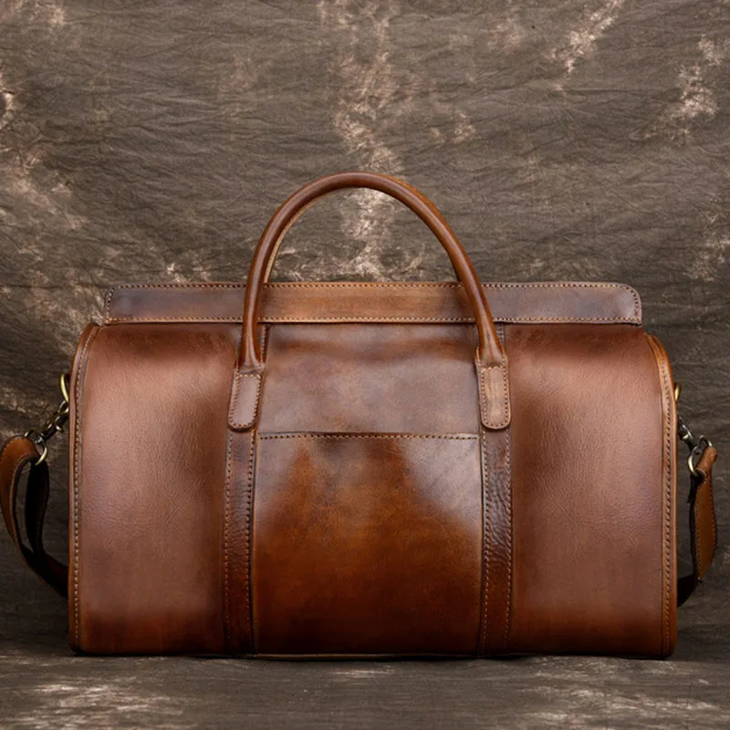 Мужская сумка тоут через плечо из натуральной дубленой кожи|bag business|business bagtote handbag