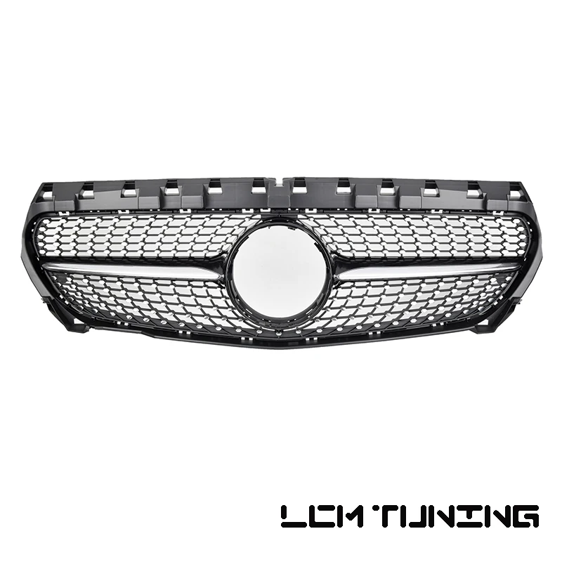 

For Mercedes For Benz CLA-class W117 CLA180 CLA200 CLA250 CLA45 2013-2018 with Emblem Diamond Style Front Bumper Racing Grille