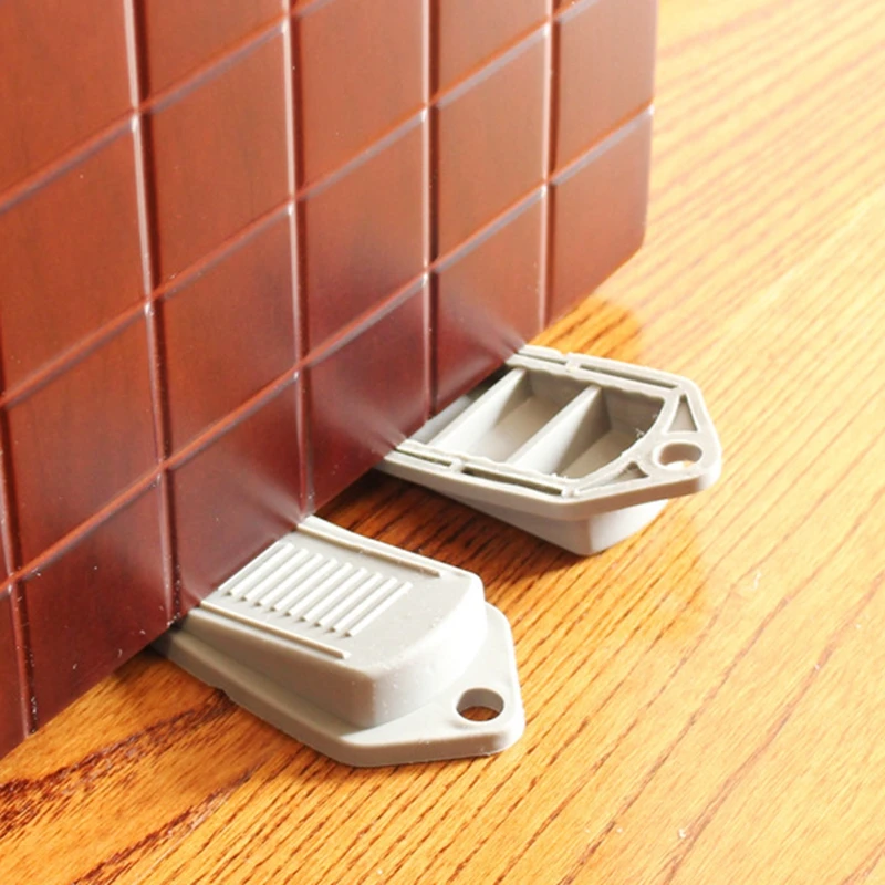 Door Wedge Shaped Rubber Door Stops Non-Slip Black Rubber Door Buffers for Office Home 4