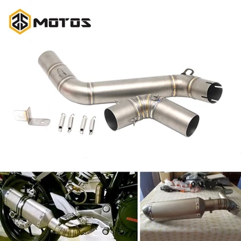 

ZS MOTOS Motorcycle Exhaust Middle Pipe For KTM Duke 200 Duke 390 Stainless Steel Motorbike Exhaust Escape System