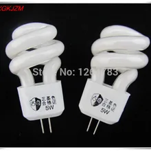 G4 маленькая спиральная энергосберегающая зеркальная передняя лампа 3 Вт/5 Вт флуоресцентная энергосберегающая лампа 5 шт./лот