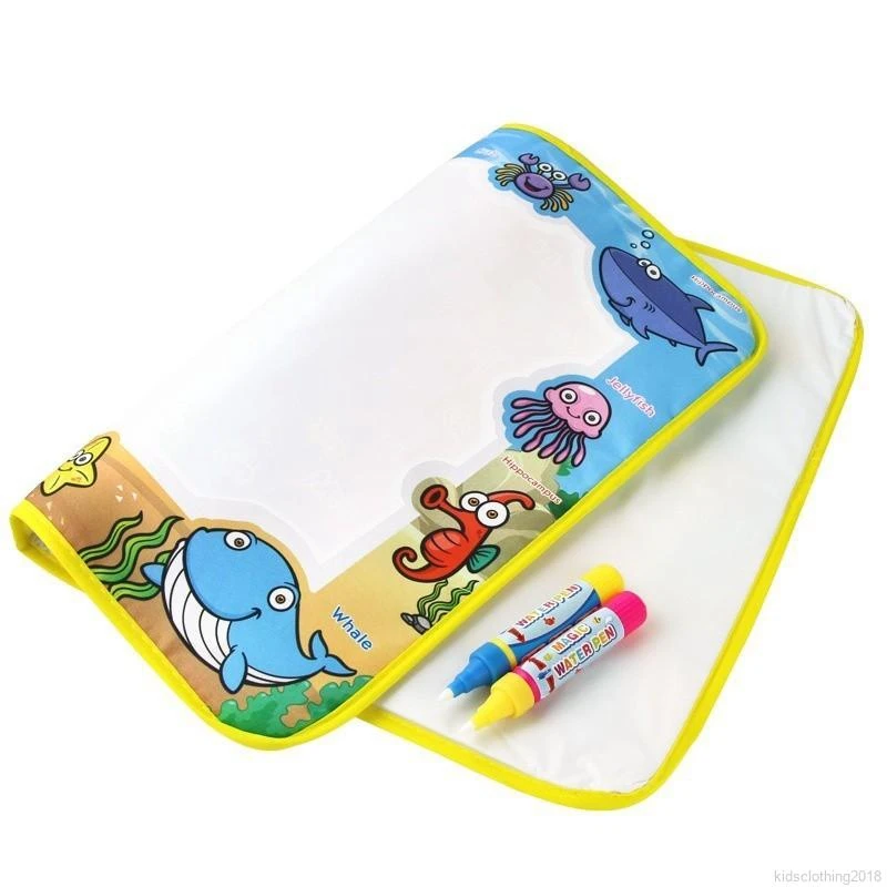 59x36 см Радужный коврик для рисования водой и 2 ручки водный коврик для рисования раскраска для рисования коврик Рождественский подарок для детей