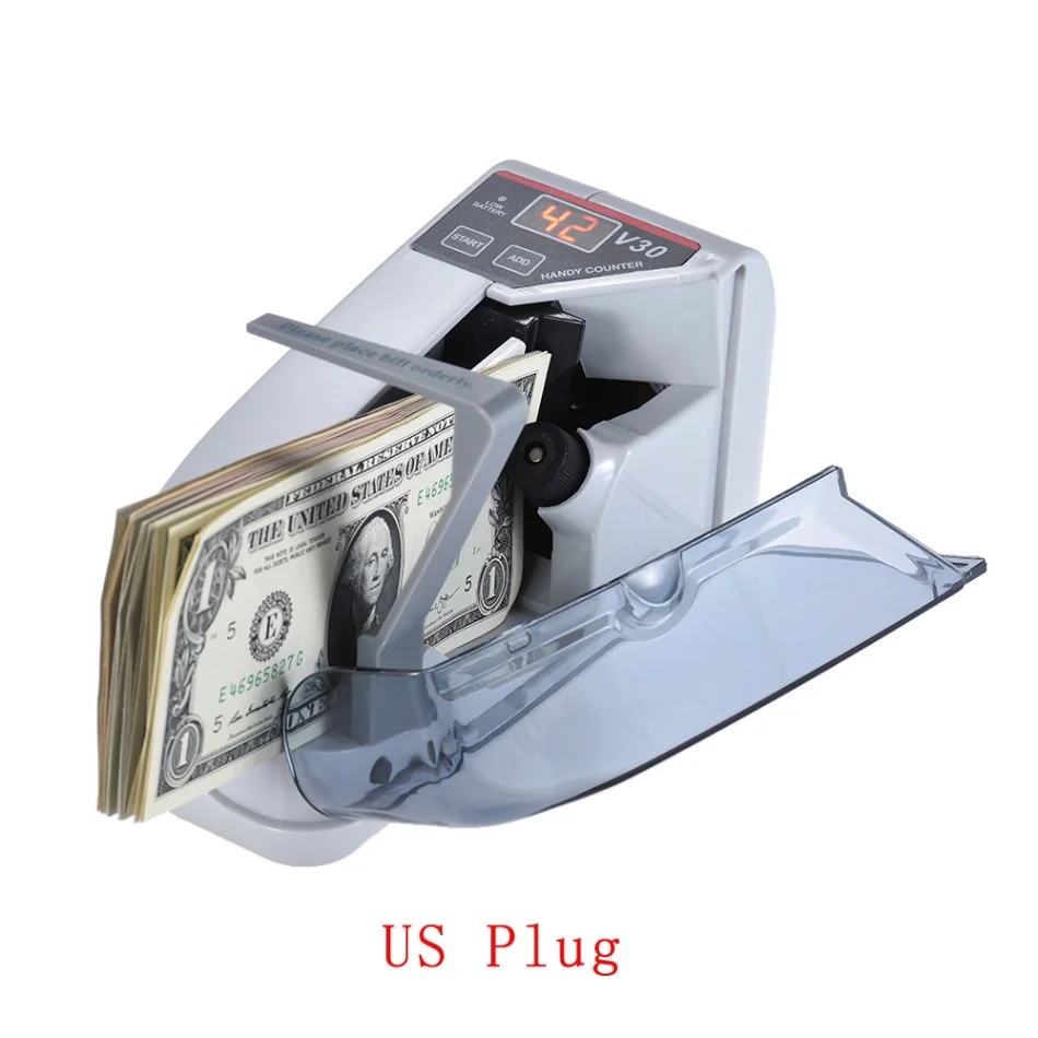 Aibecy мини счетчик денег удобный счет банкнота счетчик денег машина для счета валюты AC или батарея питание - Цвет: Красный
