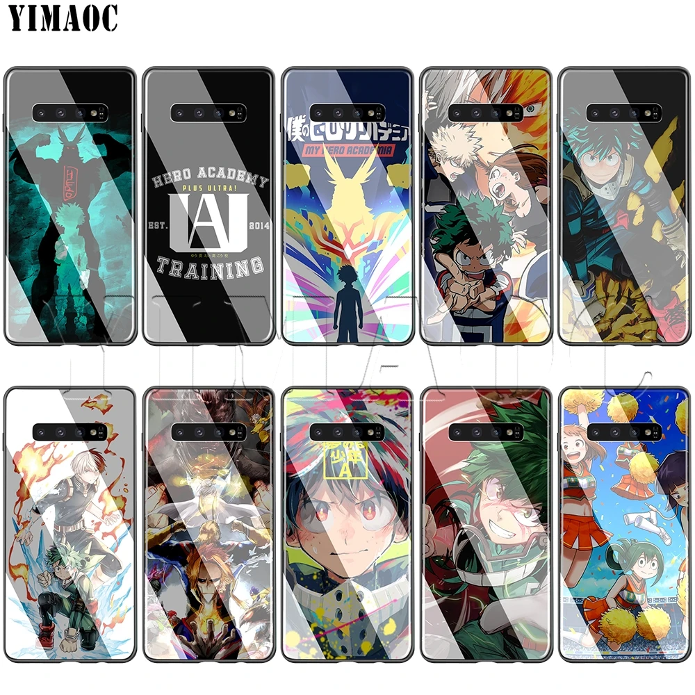 

YIMAOC My Hero Academia Glass Case for Samsung Galaxy S7 S8 S9 S10 Note 8 9 10 Plus A50 A10 A70 A20