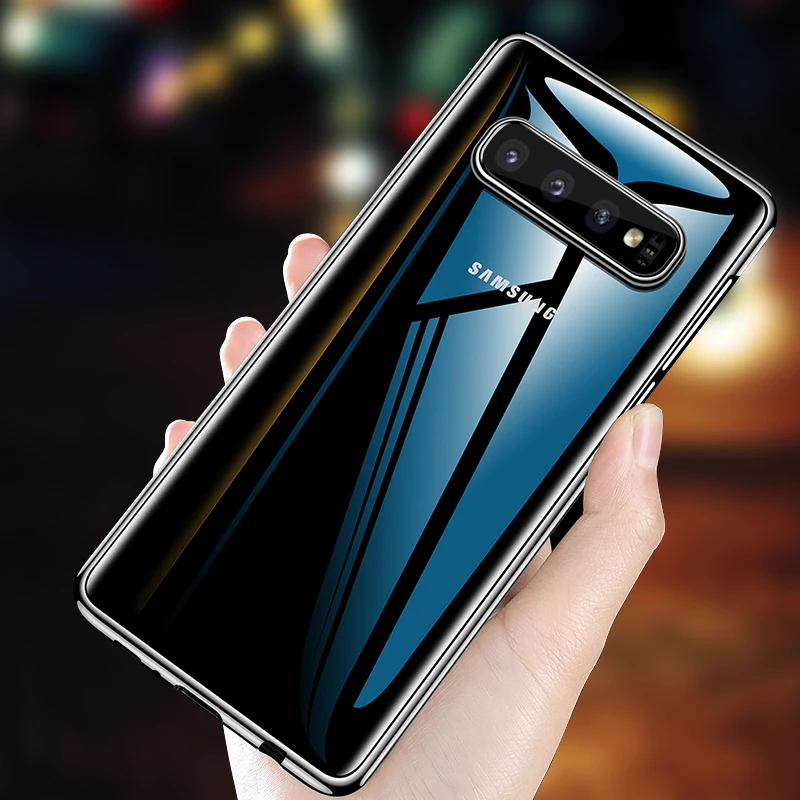 Прозрачный чехол для телефона для samsung Galaxy S8 S8Plus S9 S9Plus Note 8, 9, 10, S10 плюс S10e Пластиковый ударопрочный Твердый чехол Capa