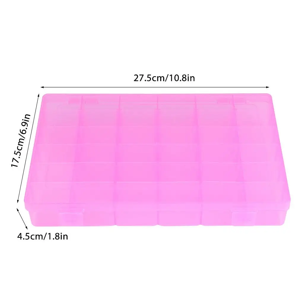 36 слотов пластиковый чехол с резиновой лентой коробка для хранения сережек для домашнего органайзера Чехол-органайзер для путешествий держатель для бусин - Цвет: Розовый