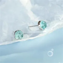 Ocean Ripple Design Earring s925 Silver Blue Crystal Hollow Cushion Stud Earrings for Women Elegant Jewelry Gift dz715