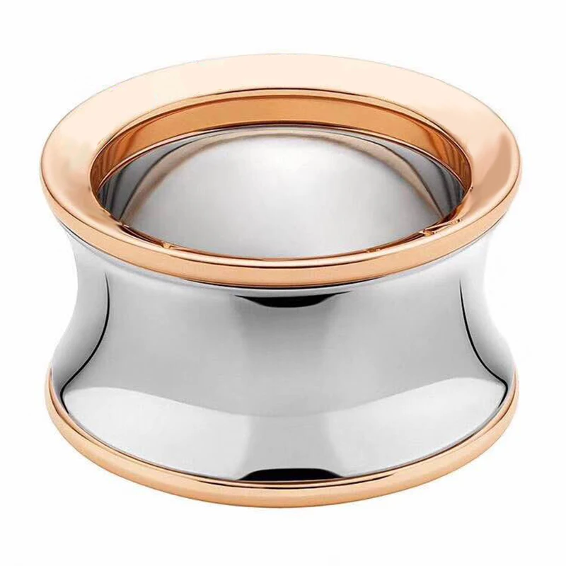 

CHAMSS Glossy Reflective B.ZERO1 Roman Bulgarian Ring Men's and Women's Wide LOGO Ring Jewelry for Men