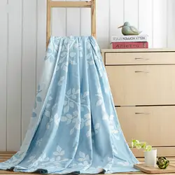 Домашний Текстиль 100% хлопковое Марлевое полотенце одеяло синее beatuiful одеяло в форме листка 150*200 см бросок на кровать диван портативный