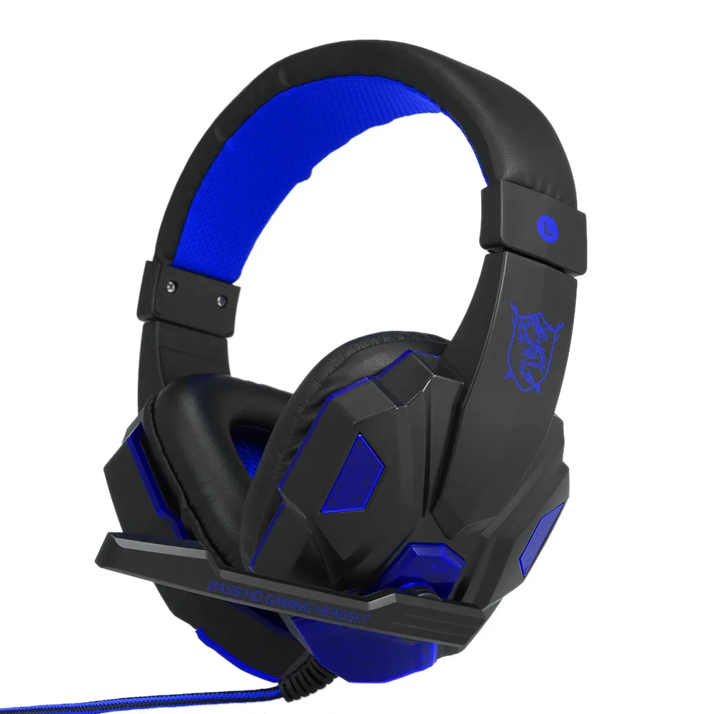 

Gaming Headset Headphones for PC with Microphone with USB 3.5mm Interface LED Volume Control Over-ear Headphone