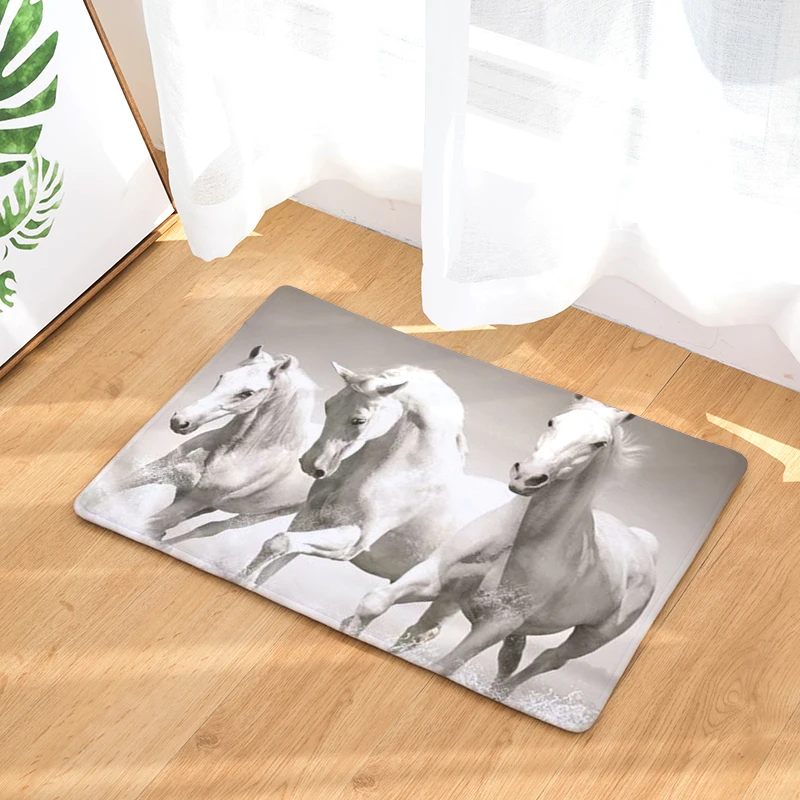  2017 New Horse Print Carpets Non-slip Kitchen Rugs for Home Living Room Floor Mats 40x60cm