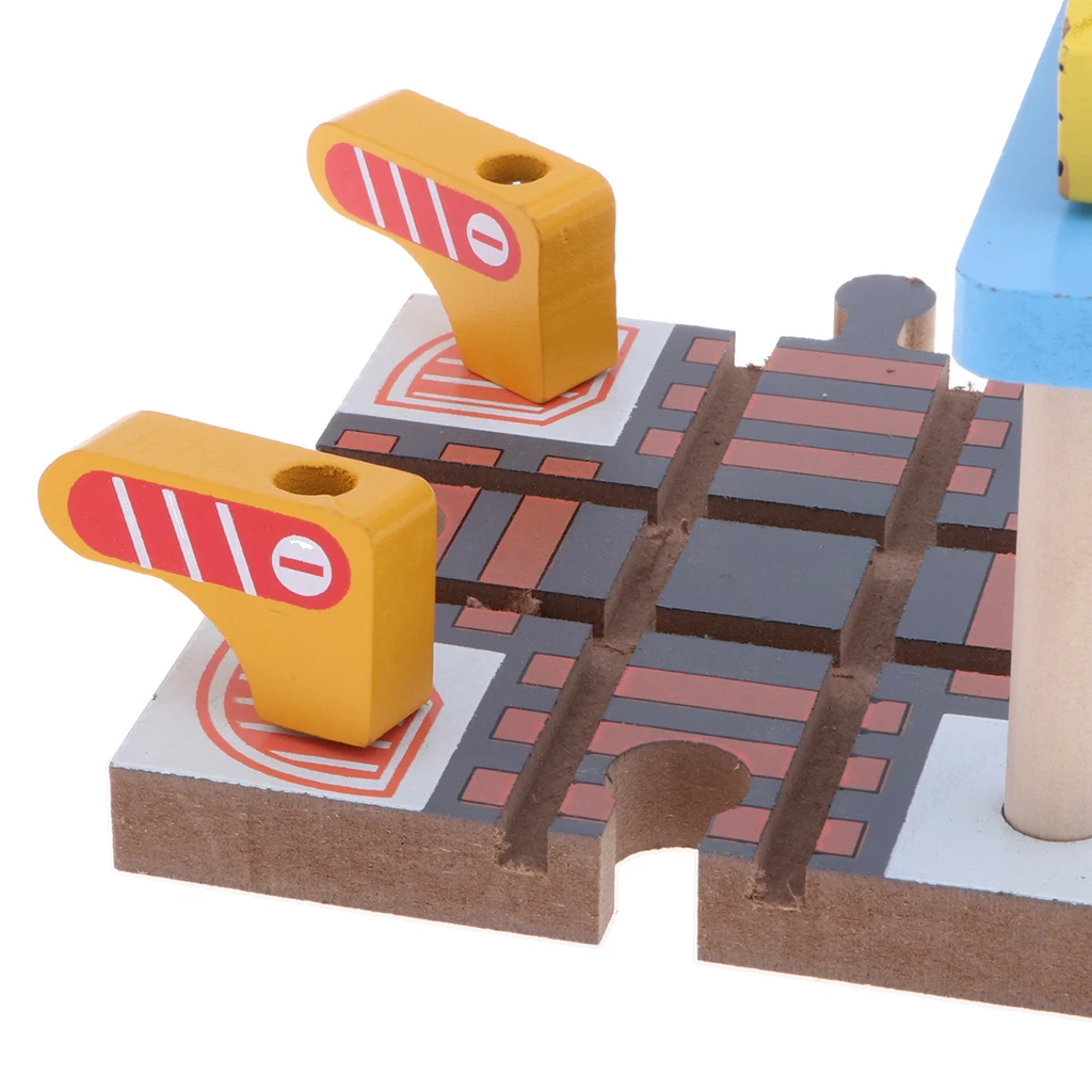 Wooden Train Track Accessories Set Railway Assembly Building Toy for Kids Toddlers - Station