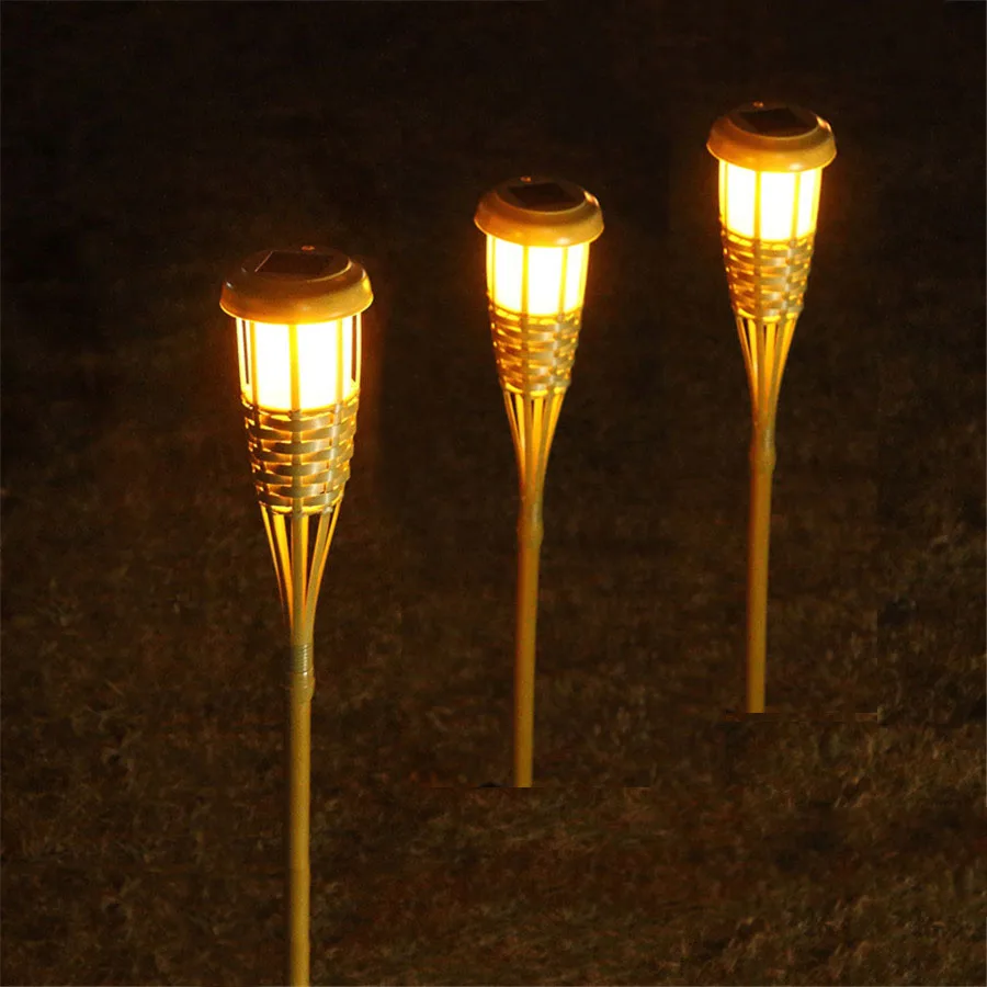 Beiaidi 10pcs Solar Spike Spotlight Lamps Handmade Bamboo Tiki Beiaidi 10pcs Solar Spike Spotlight Lamps Handmade Bamboo Tiki Torches Light Outdoor Garden Landscape Lawn With Stake In From Lights