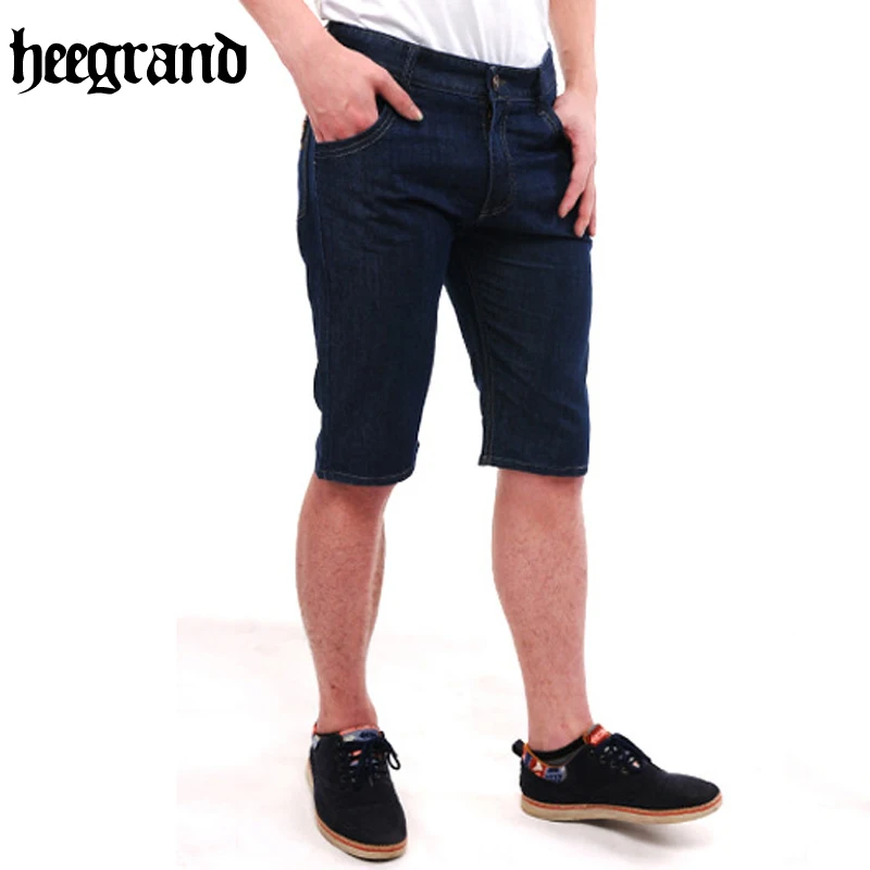 HEE GRAND Dark Blue Jeans Men Straight Denim Long Pants Loose Size Male