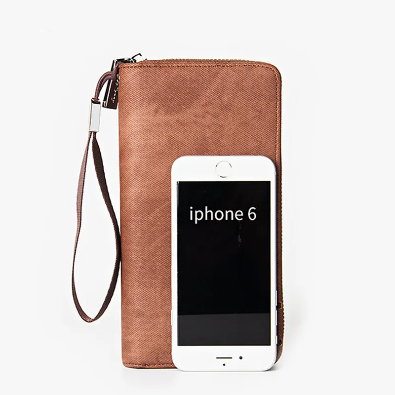 

casual leather phone coin long men wallet male clutch zipper thin slim purse Large Capacity sale money pocket hollow out solid