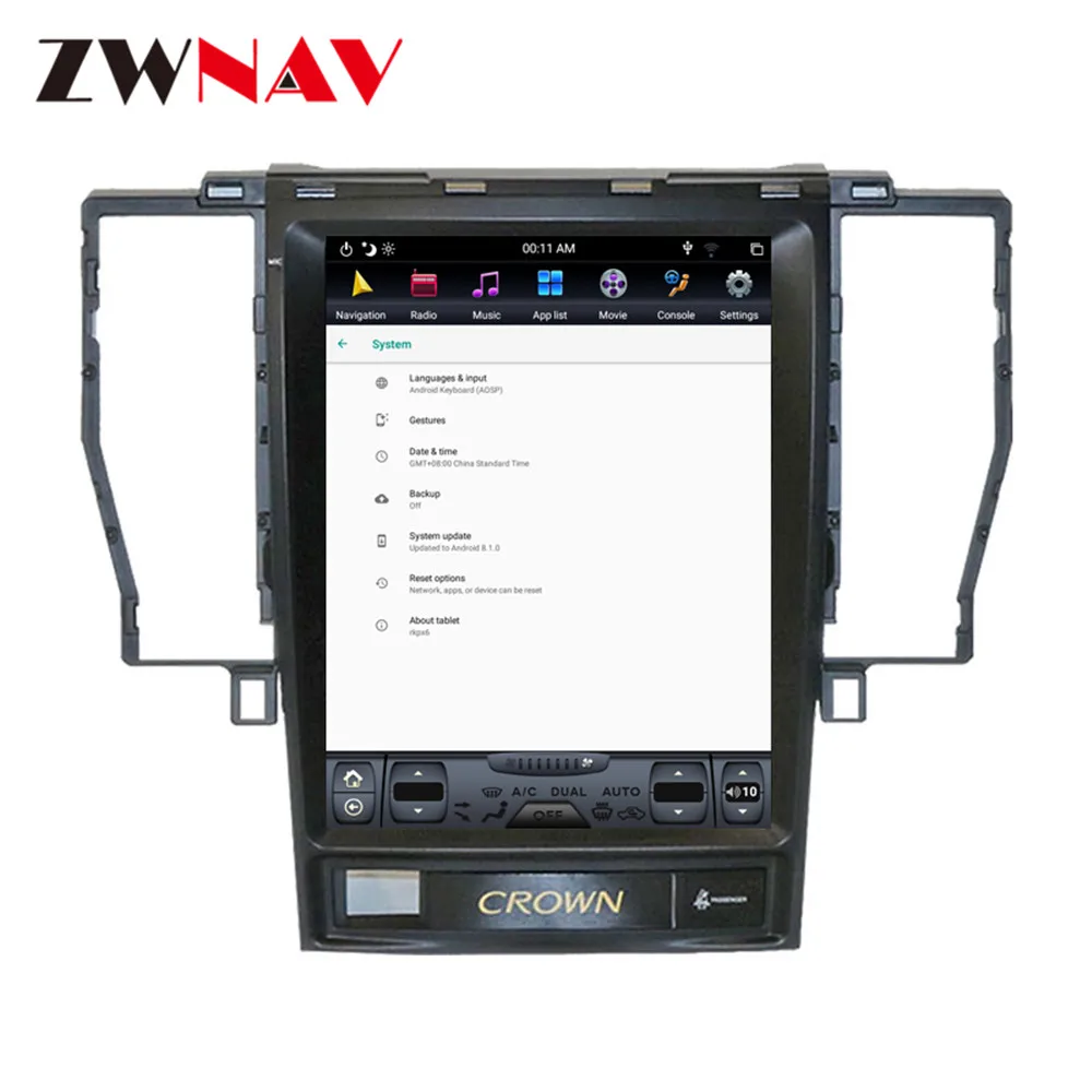 Discount Tesla style Android 8.1 PX6 4GB ROM Car GPS Navigation For TOYOTA CROWN 12th car multimedia player radio tape recorder head unit 3