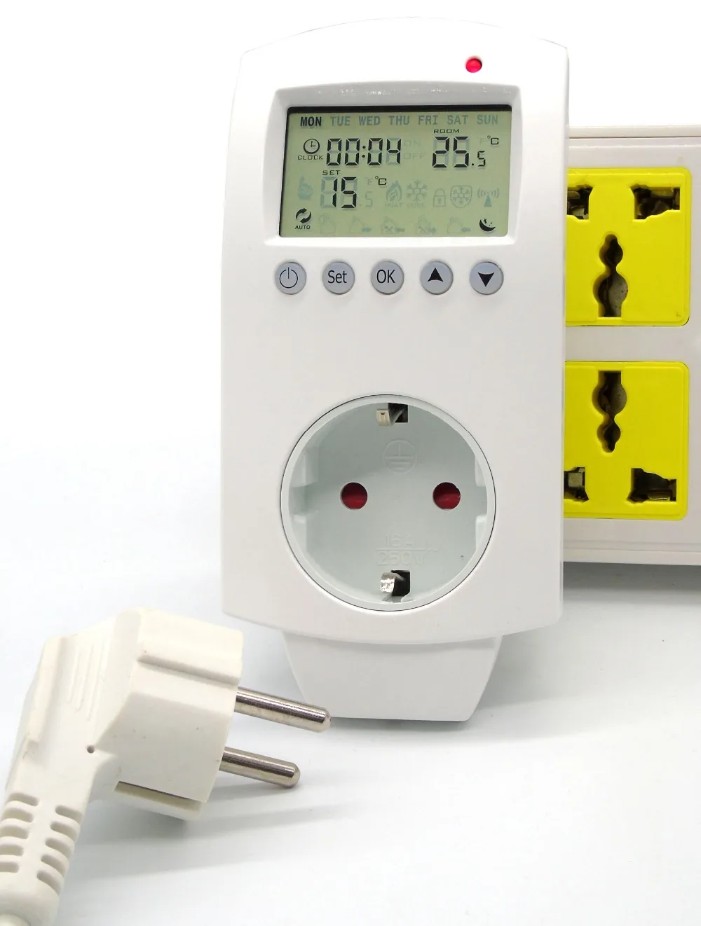 3KW 16A switchover Programmable Plug In Thermostat EUin Temperature