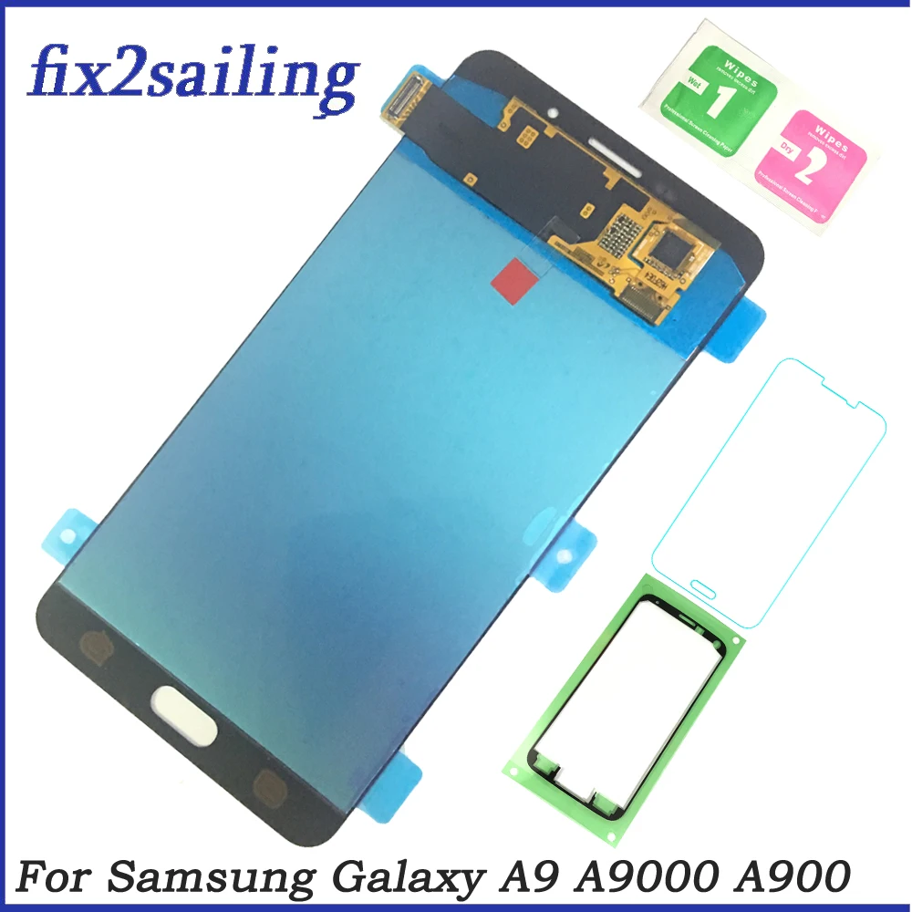 

Super AMOLED Lcd Display For Samsung Galaxy A9 A9000 A900 SM-A9000 LCD Screen Replacement parts Digitizer Assembly with gift