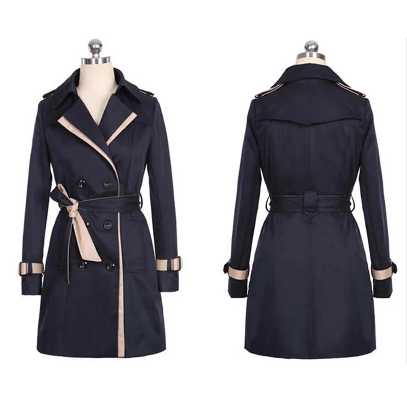 2019 Especially Long Trench Coat for Women Double Breasted Slim Clothes Windbreaker Sashes Outerwear Autumn Winter Trench Coat