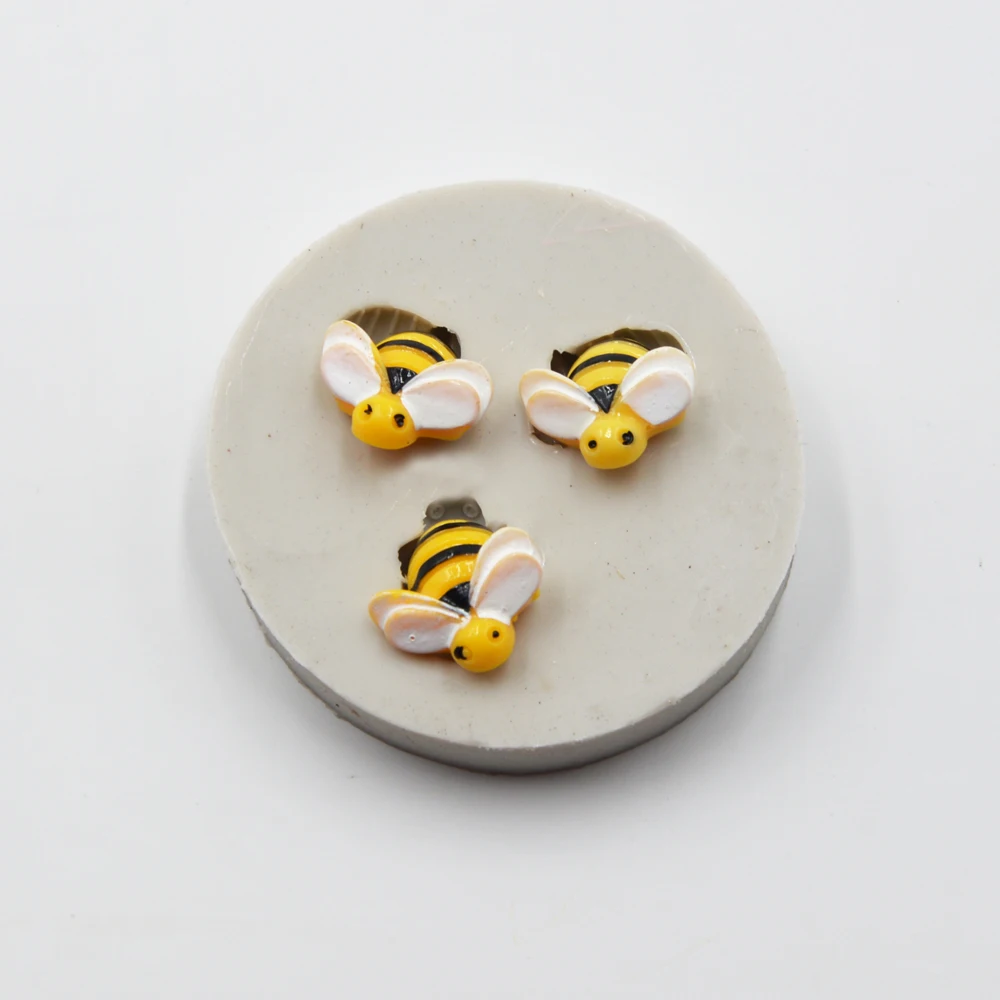 KLM маленькие пчелы форма силиконовая помадка торт границы украшения Плесень DIY печенье шоколад выпечки инструменты