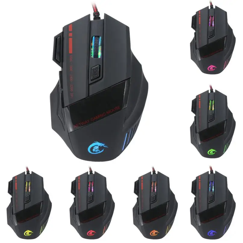 

HOT SALE New 3200 DPI 7D LED Optical USB Wired PRO Professional Game Mouse For PC Laptop Gaming for LOL DOTA CF very nice 25
