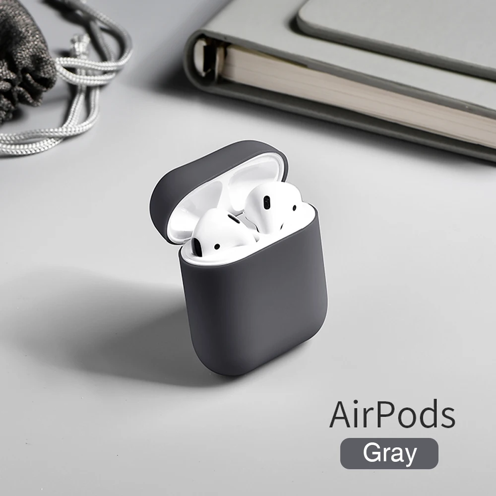 Для Apple Airpods чехол силиконовый Bluetooth беспроводной Чехол для гарнитуры наушников Защитный кожаный чехол для Air Pods водонепроницаемый чехол - Цвет: gray