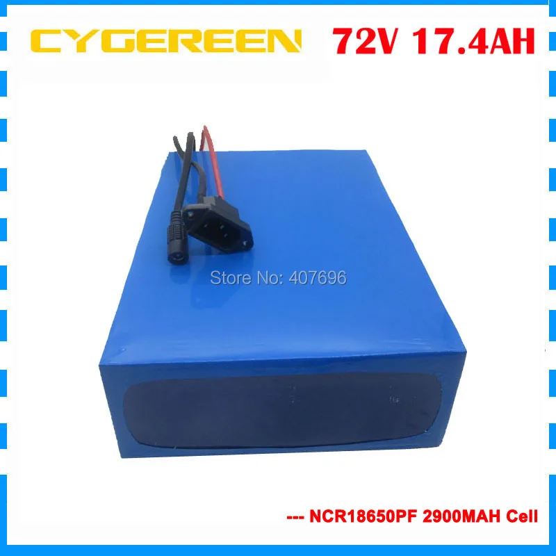 Flash Deal 2000W 72V 17AH Electric Bike battery 72V 17.4AH E-bike lithium battery use for Panasonic 2900mah cell with 30A BMS 2A Charger 3