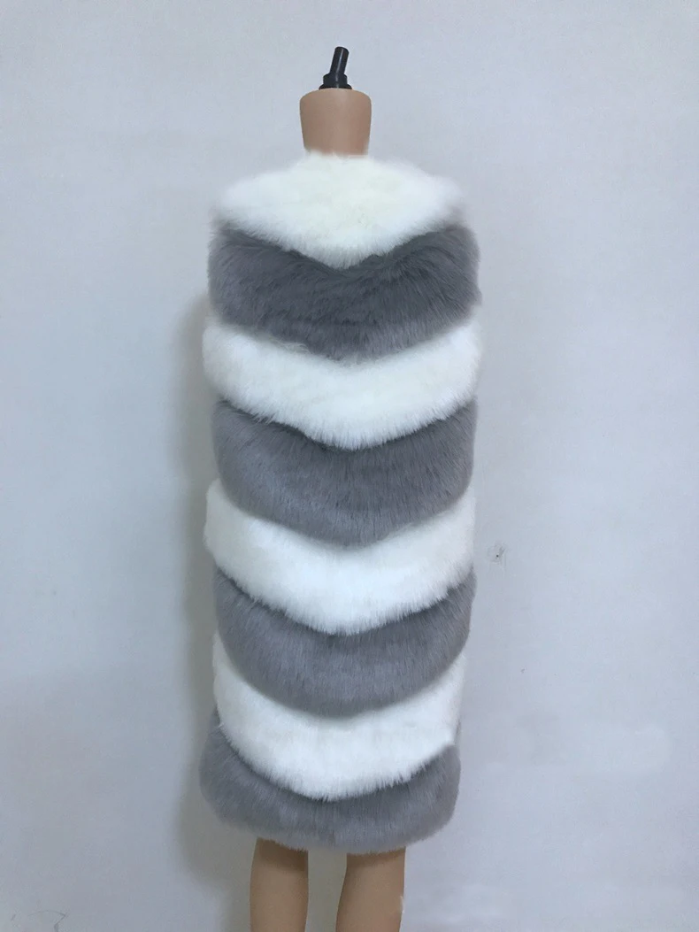 ZADORIN 2018 New Arrival Colored Long Faux Fur Vest Women Faux Fur Sleeveless Jacket Fake Fur Coats Fur Gilet fourrure Plus Size
