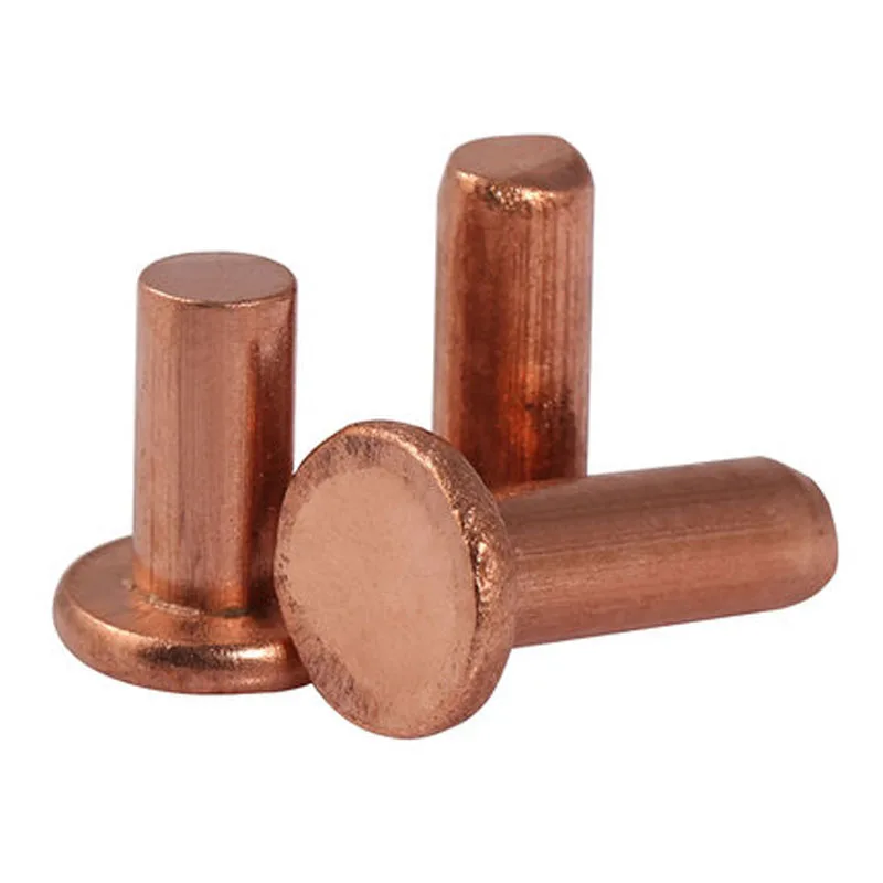 10pcs M4 Flat copper rivet Coppers nail Standard part GB109 Mechanical