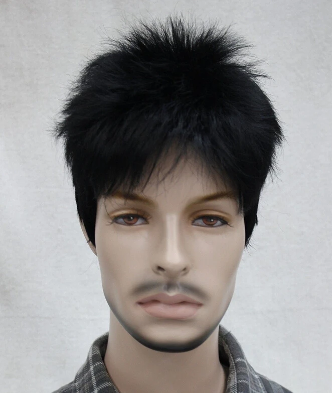 DYZ+++215 Man Men wig Jet Black Male Menfolk Daily Wear Hair Full Wig