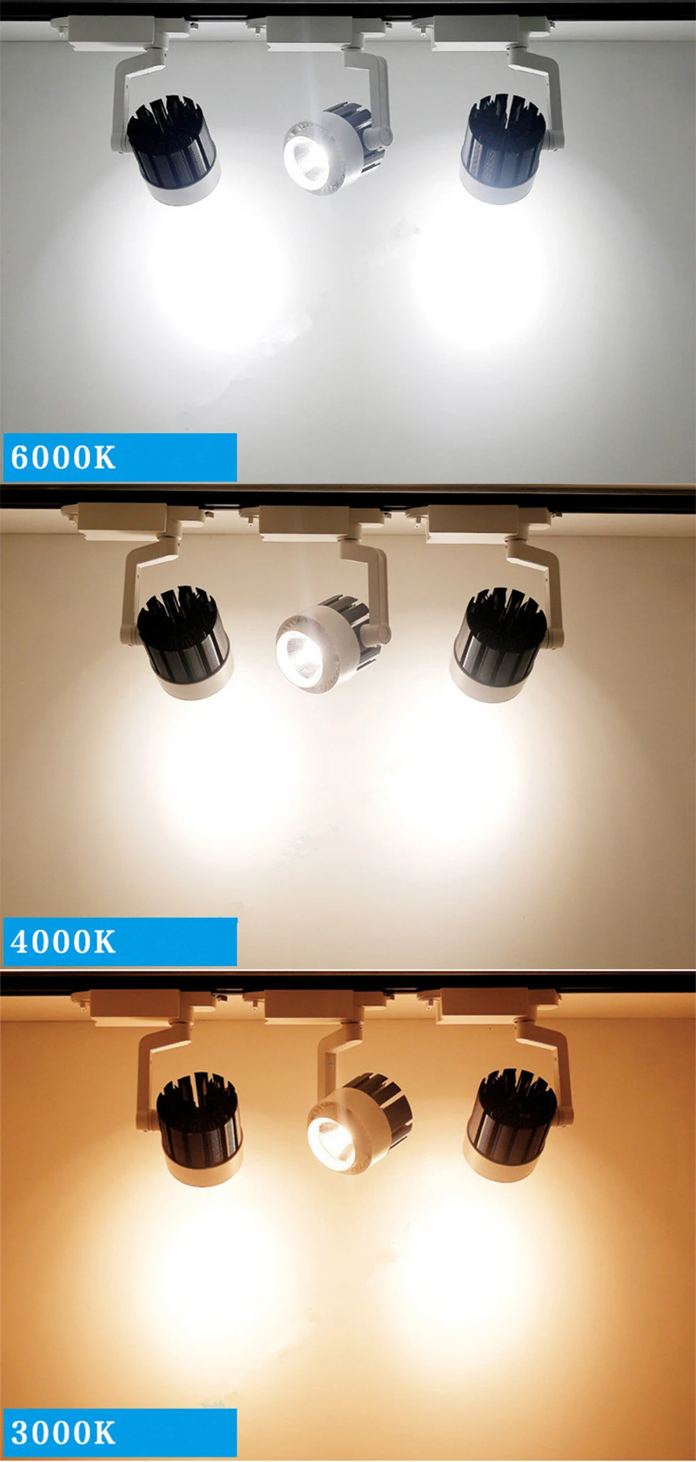 Faixa de Luz Luzes da Trilha Lâmpada do Teto para Cozinha Pingente de Alumínio Loja de Roupas Trilho Holofotes Iluminação 20w 30w Cob Led 220v 10 High Quality Luzes e Iluminação