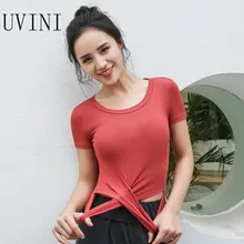 Сексуальный Топ Для Йоги Женский спортивный Топ Фитнес женские майки кроп Спорт и отдых Йога стрейч короткий рукав Футболка крест Талия