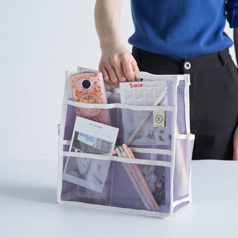 

Mesh Multi Pocket Sundries Finishing Storage Bags/Bag In Bag Backpack Insert Organizer Shoulders Bags Handbag Organizer