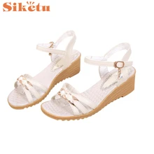 Sandalias de las mujeres de Calidad Superior de las Nuevas Mujeres Calientes de La Manera Del Verano Zapatos Mocasines Sandalias Pendiente Con Sandalias 17Mar14
