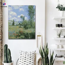 DIY Раскрашивание картины по номерам с цветами Маковое поле монета Картина Рисунок по номерам Обрамленный дом