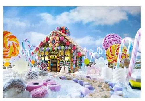 7 X5Ft Clous Sky Chocolate Cottage House Cand Land Garden Custom Photo Studio Sfondo Vinile 220Cm X 150Cm