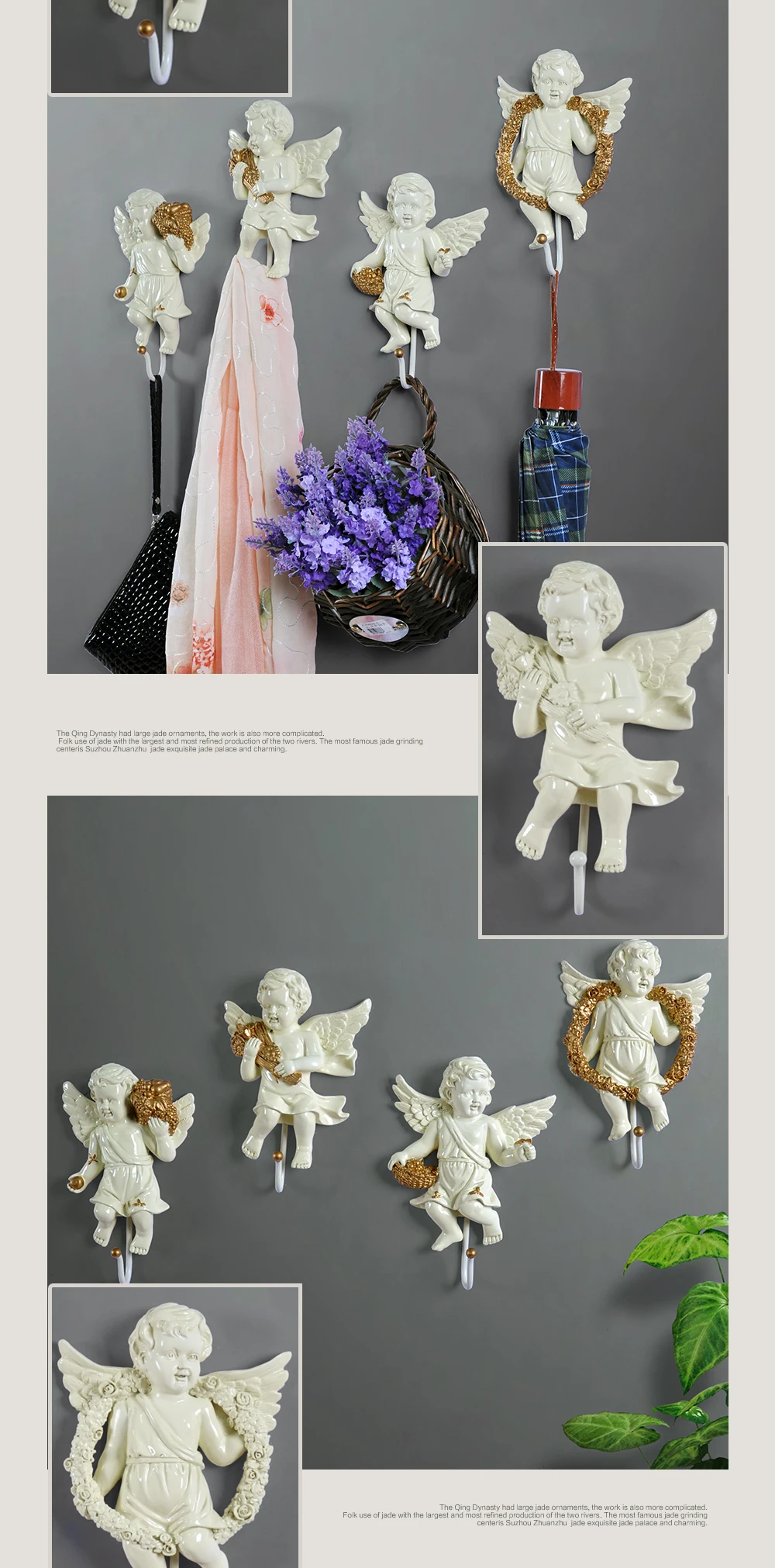 Европейская статуя ангела, Настенная декоративная вешалка, креативный ТВ, черный цвет, для дома, фреска, для гостиной, настенная, для пальто, сумки, держатель для ключей, вешалка